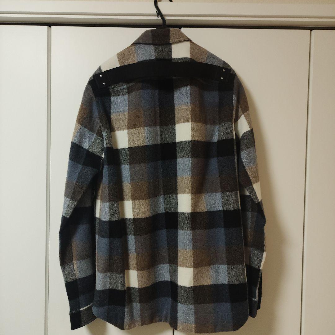 ジャケット・アウター Rick Owens OUTERSHIRT PALE BLUE PLAID