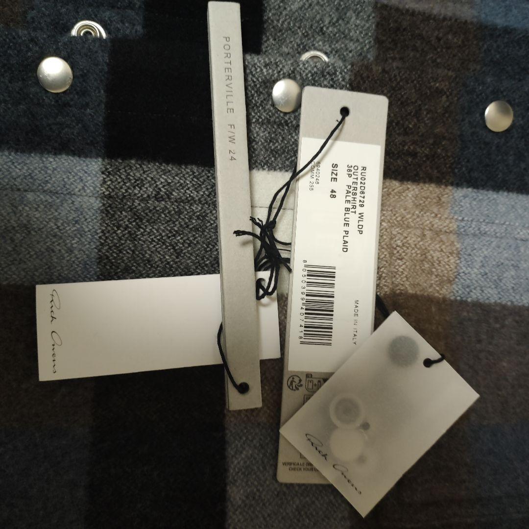 ジャケット・アウター Rick Owens OUTERSHIRT PALE BLUE PLAID