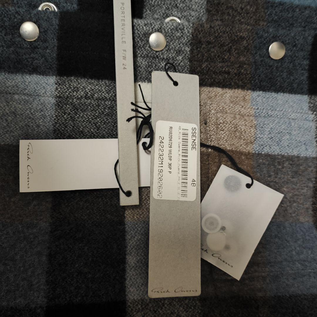 ジャケット・アウター Rick Owens OUTERSHIRT PALE BLUE PLAID