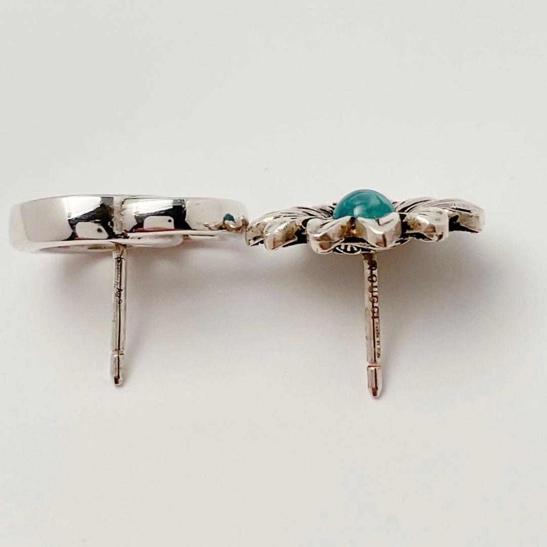 グッチ GUCCI 925 ターコイズ ピアス シルバー レディース Y753