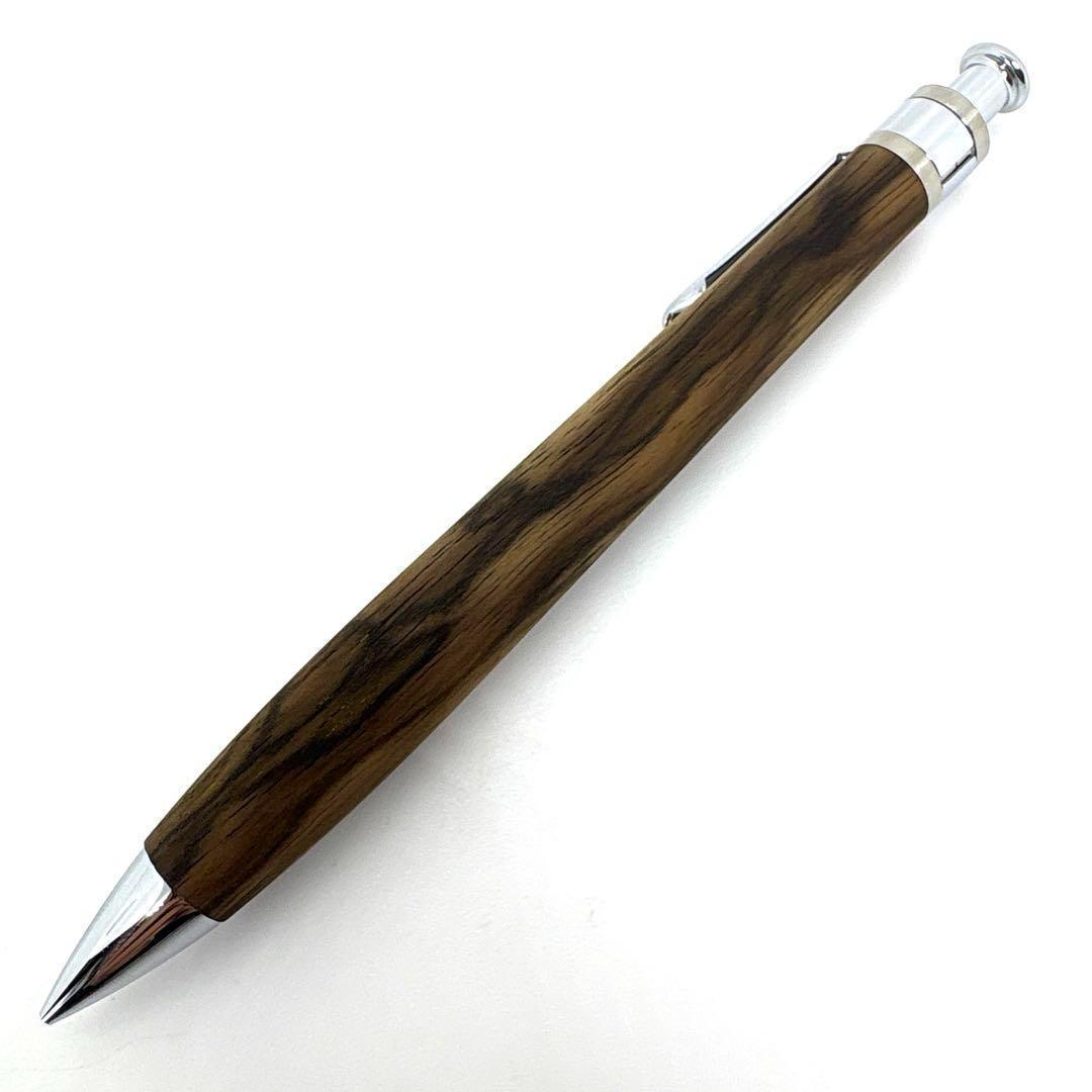 新品即発送 工房楔 【真鍮パイプ】ペンシル楔 黒柿 孔雀杢 シャーペン