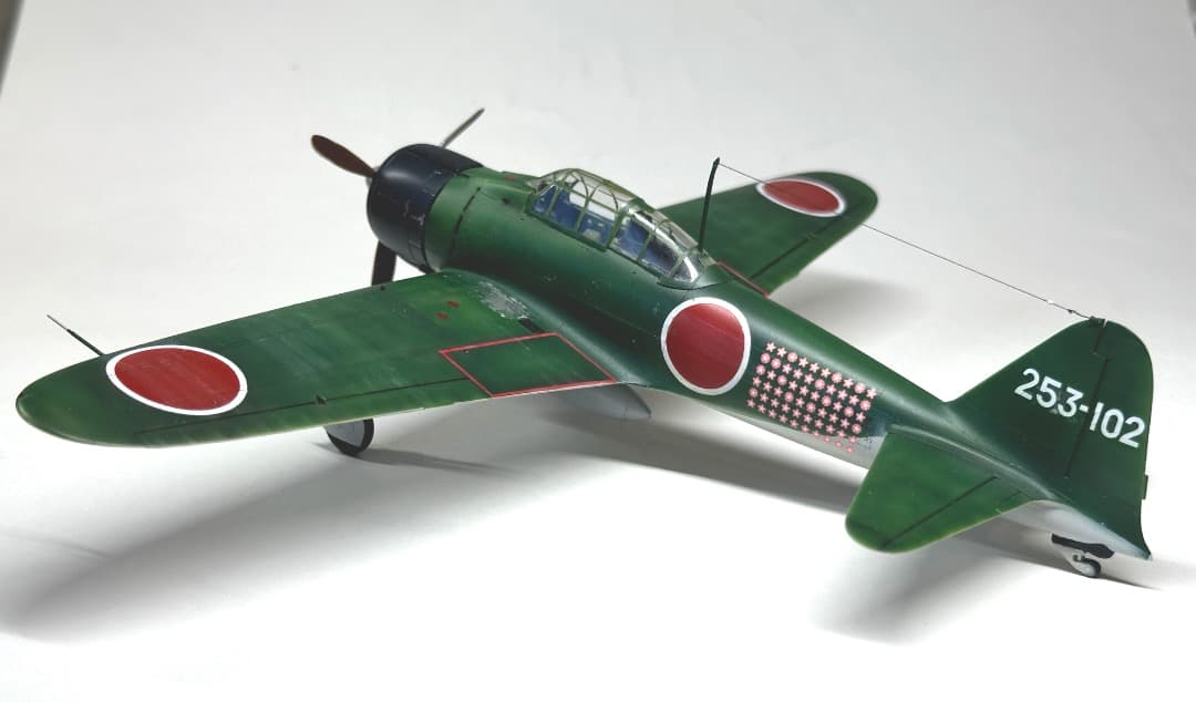 【完成品】タミヤ 1/48 零戦21型 岩本飛曹長搭乗機