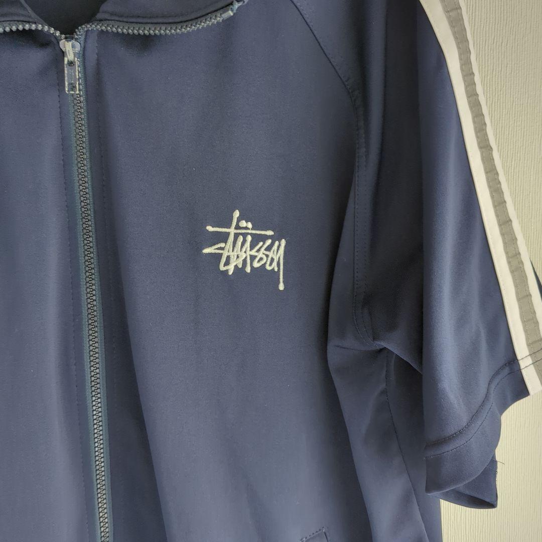 STUSSY ジャ―ジ　半袖　美品　ネイビー　ＵＳＡ製　Lサイズ