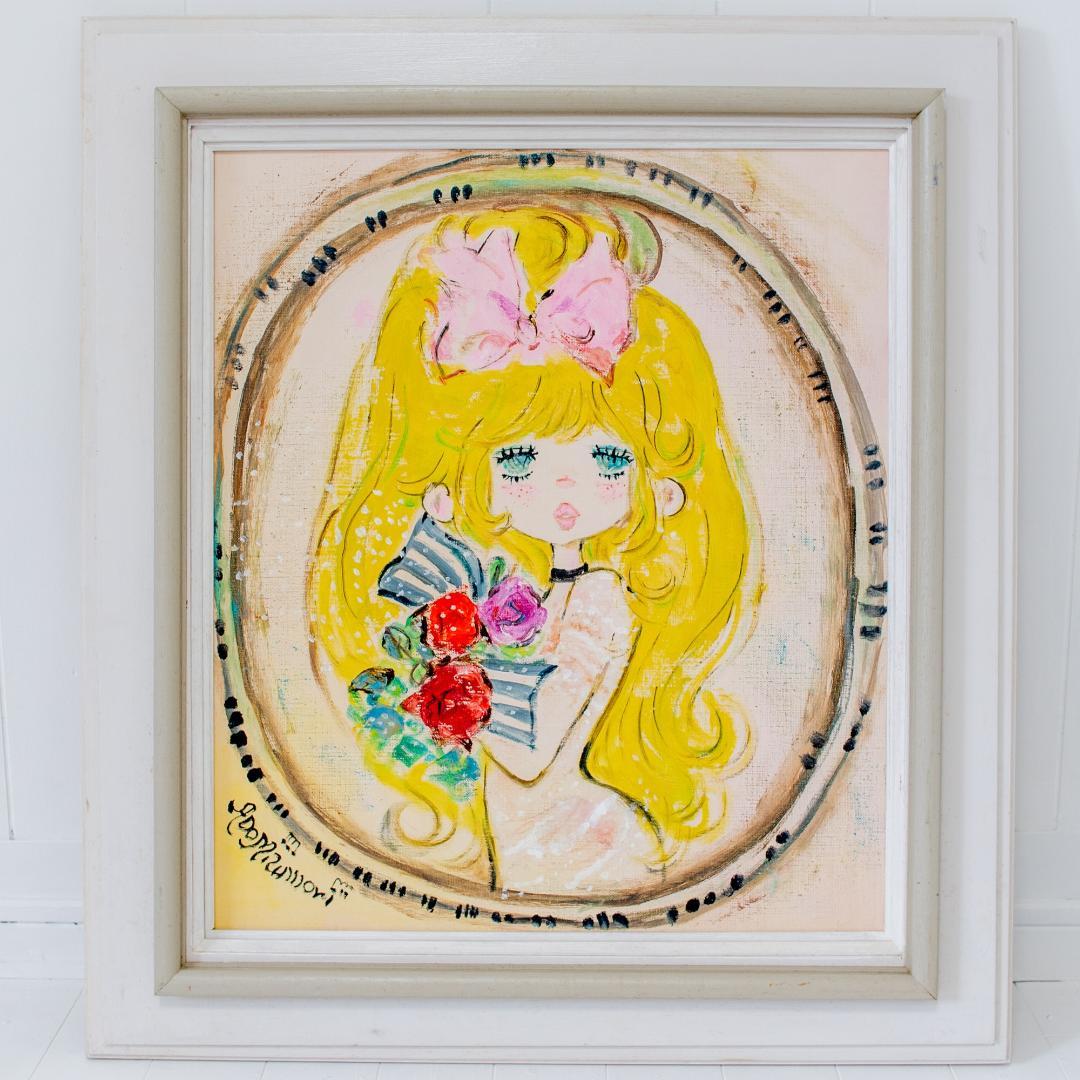 水森亜土 油彩(原画) Rose room F10号