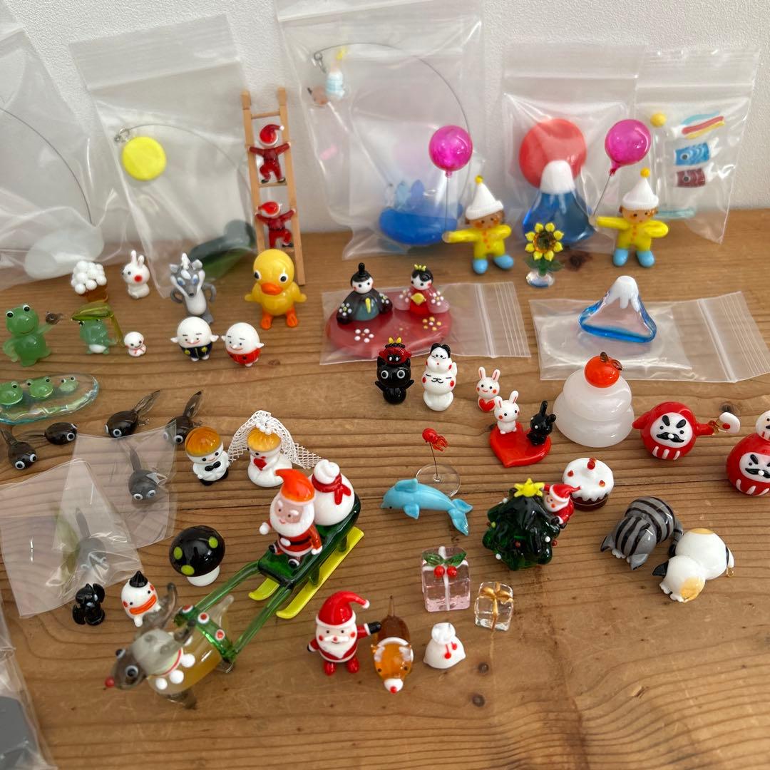 ガラス細工　新品　クリスマス　ツリー　ハロウィン　ダルマ　ひなまつり　ミニチュア