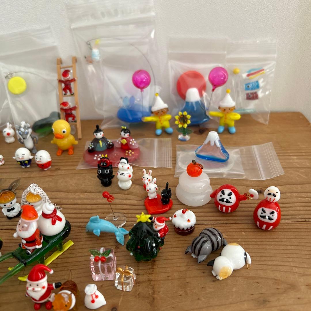 ガラス細工　新品　クリスマス　ツリー　ハロウィン　ダルマ　ひなまつり　ミニチュア