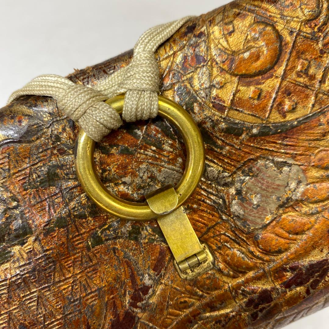 江戸時代　金唐草　銀細工金具　財布　タサオ　東さ8-0104☆2F