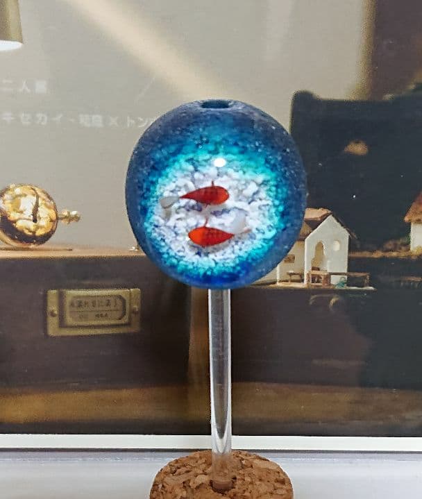貴重です！ 増永元さん彩元堂 とんぼ玉 光る魚石