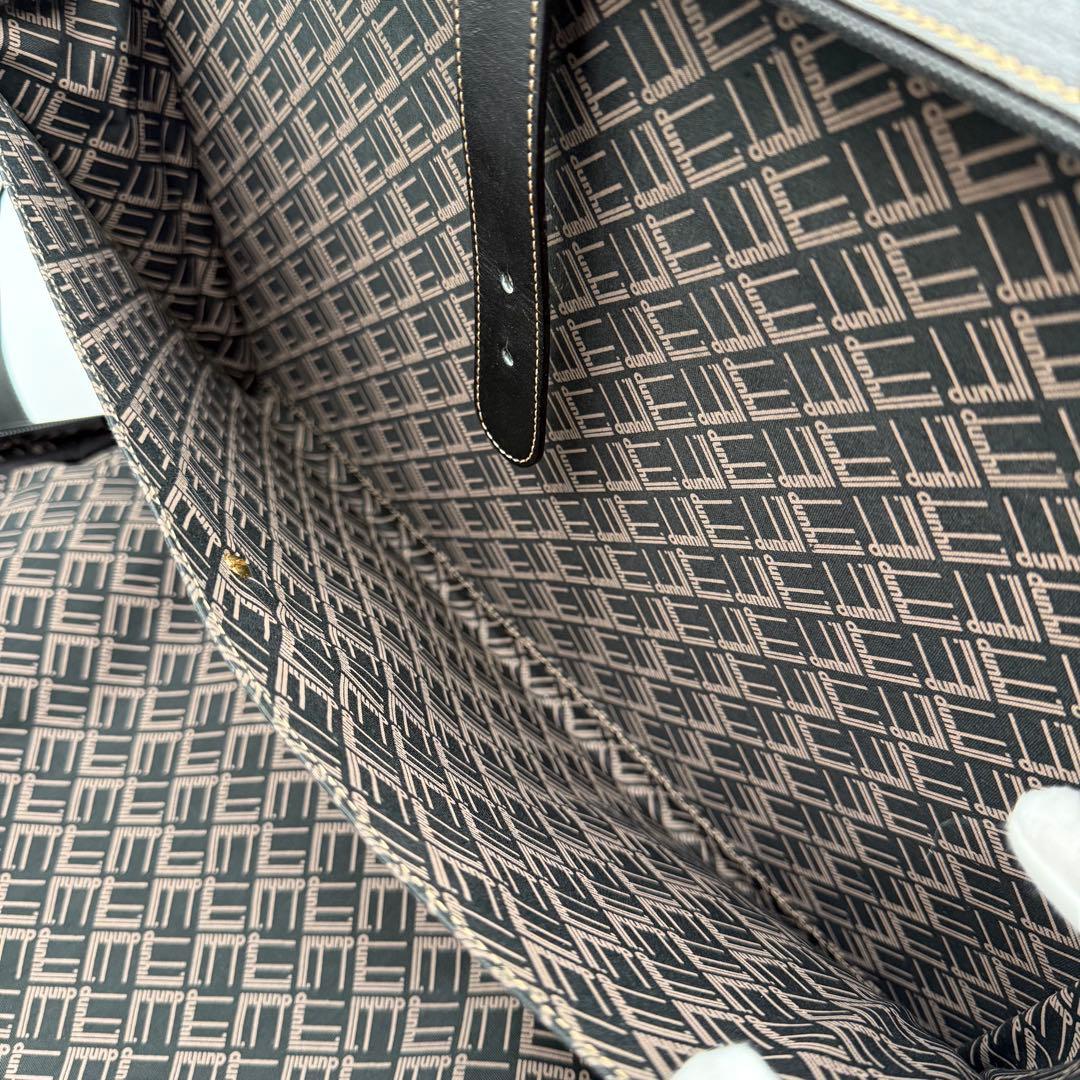 dunhill ダンヒル メンズ ロゴ金具 レザー 2way ビジネスバッグ 黒