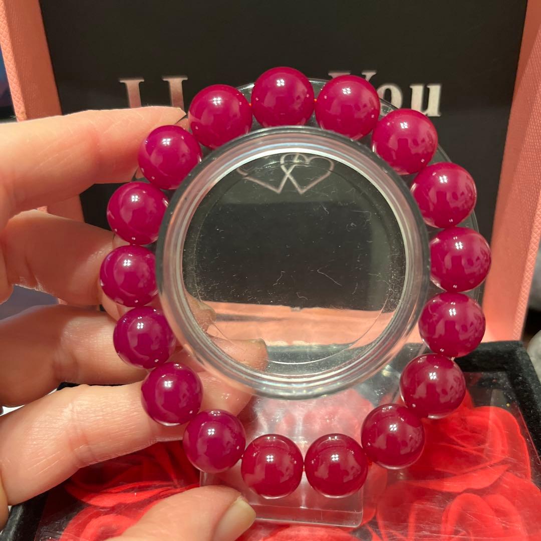 セール！天然石ブレスレット　ミャンマー産　ルビー　大玉