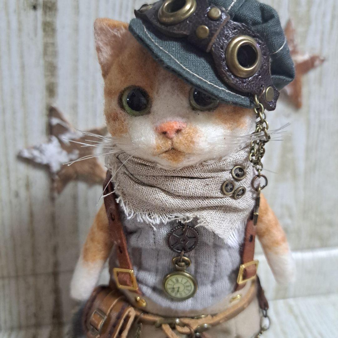 羊毛フェルト☆スチームパンク風 猫さん