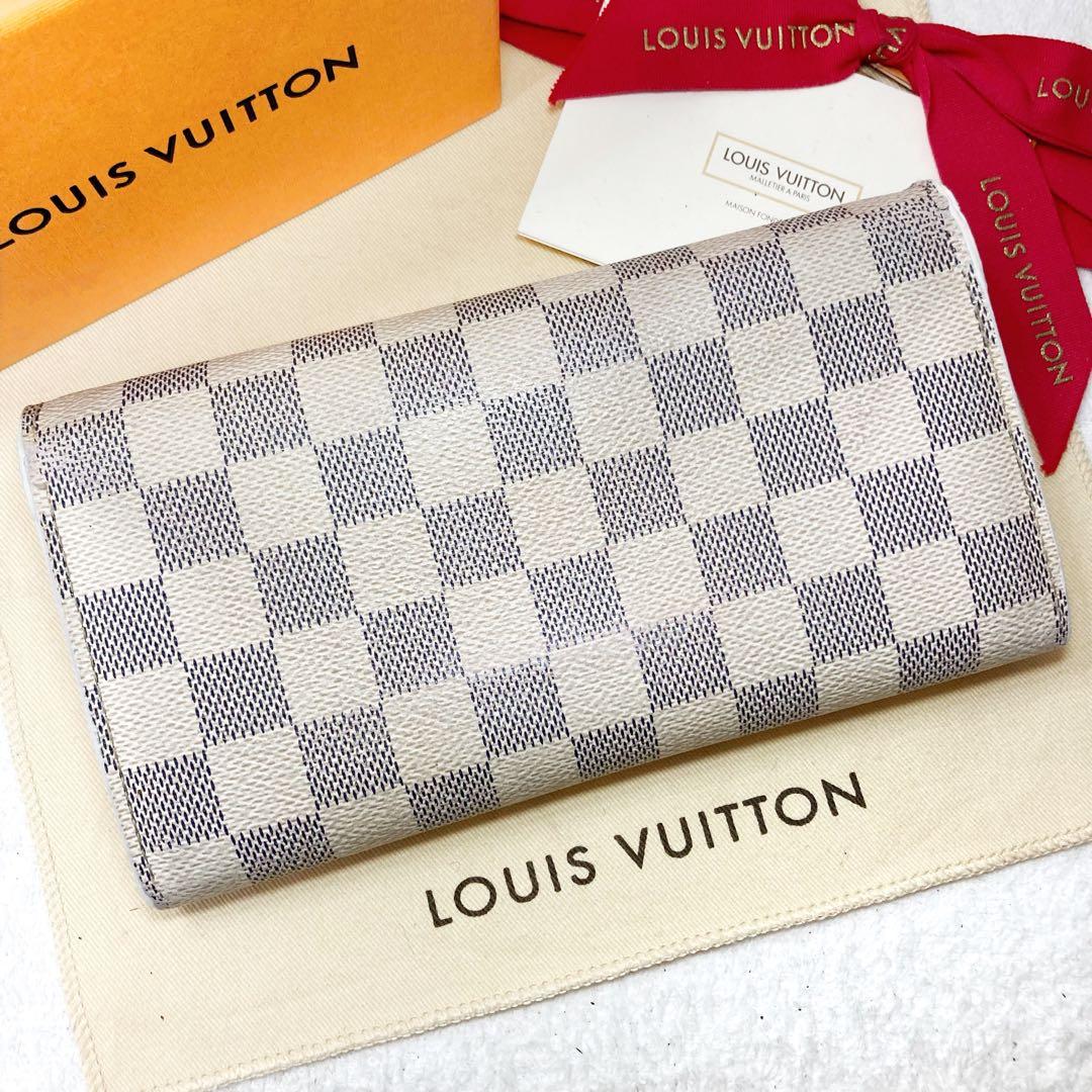 【美品】ルイヴィトン ☆ポルトフォイユサラ ダミエ アズール 長財布