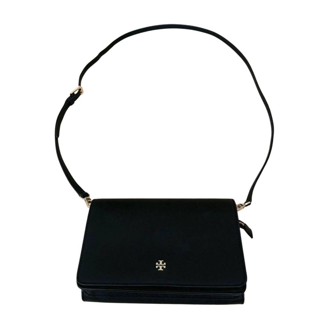 トリーバーチ レザーショルダーウォレット 黒 正規品