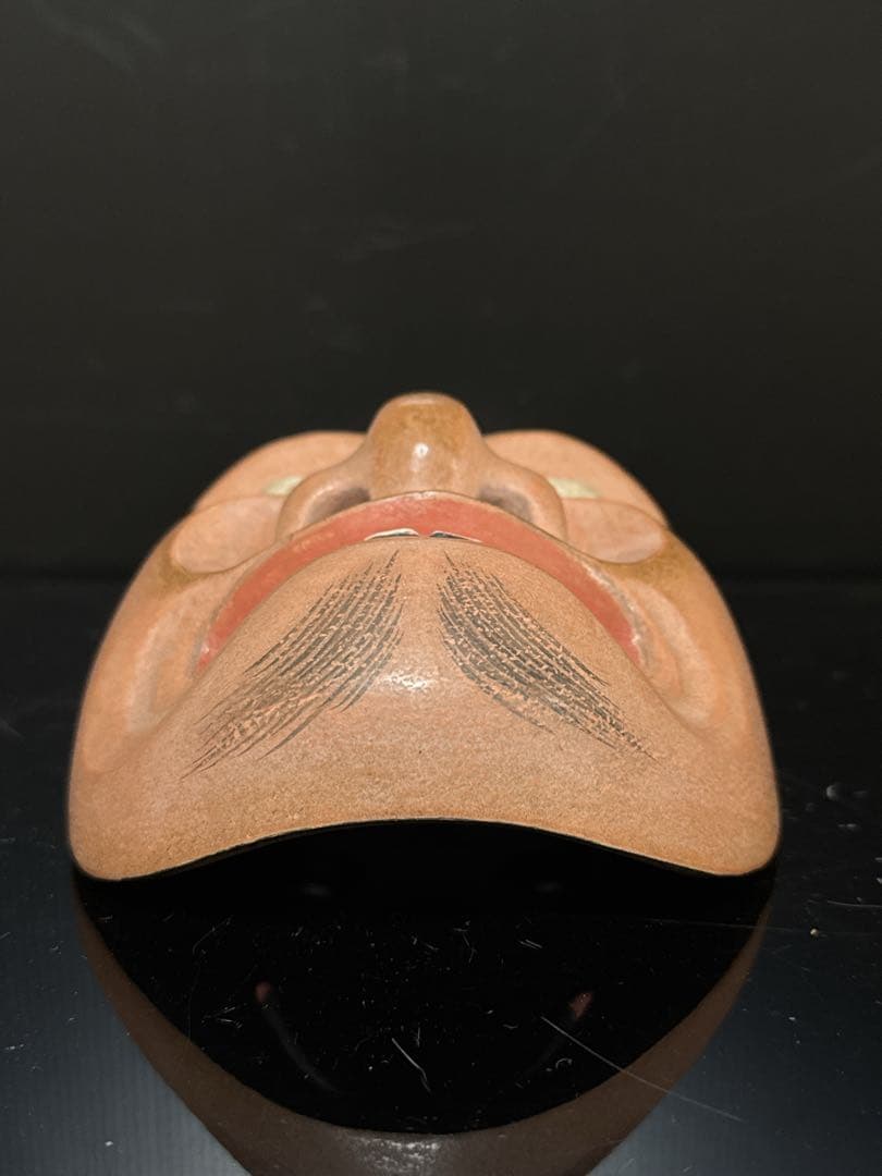 極上 能面 狂言 名人 菅原法房 造 細密極彩彫刻 賢徳 面 共箱付