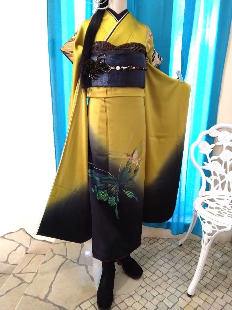 【専用です】正絹振袖成人式、重ね衿、帯揚げ帯締め、西陣袋帯、襦袢、ファー付き