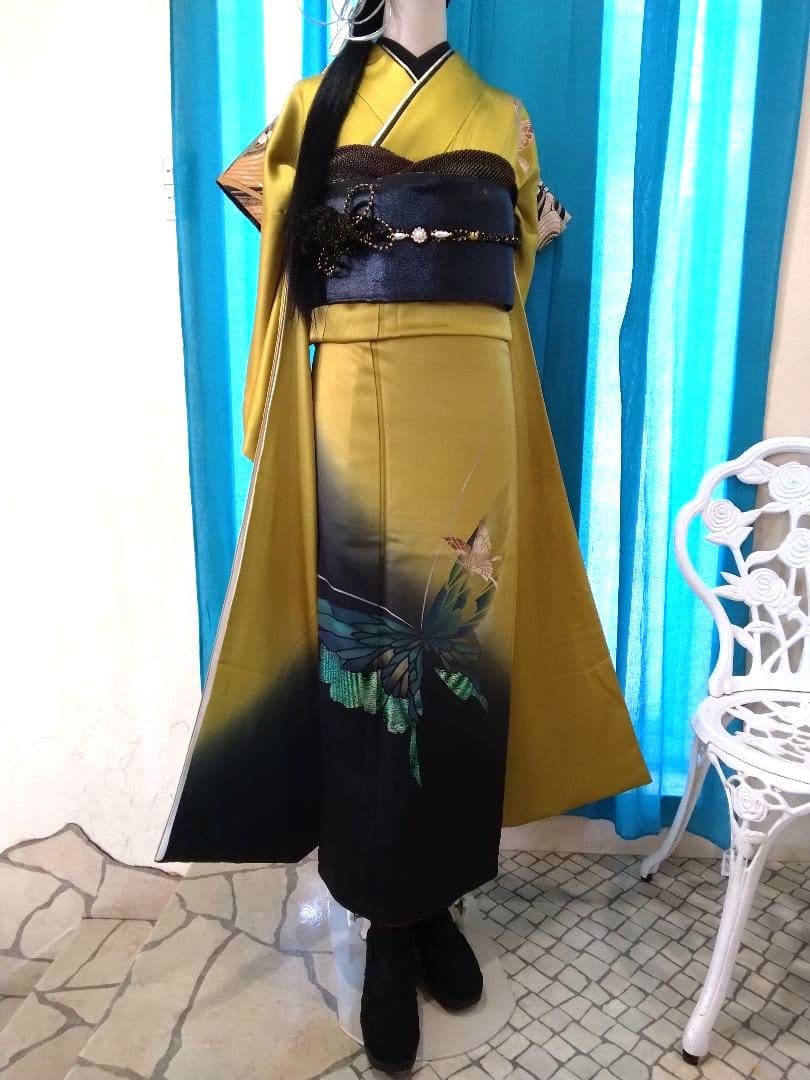 【専用です】正絹振袖成人式、重ね衿、帯揚げ帯締め、西陣袋帯、襦袢、ファー付き