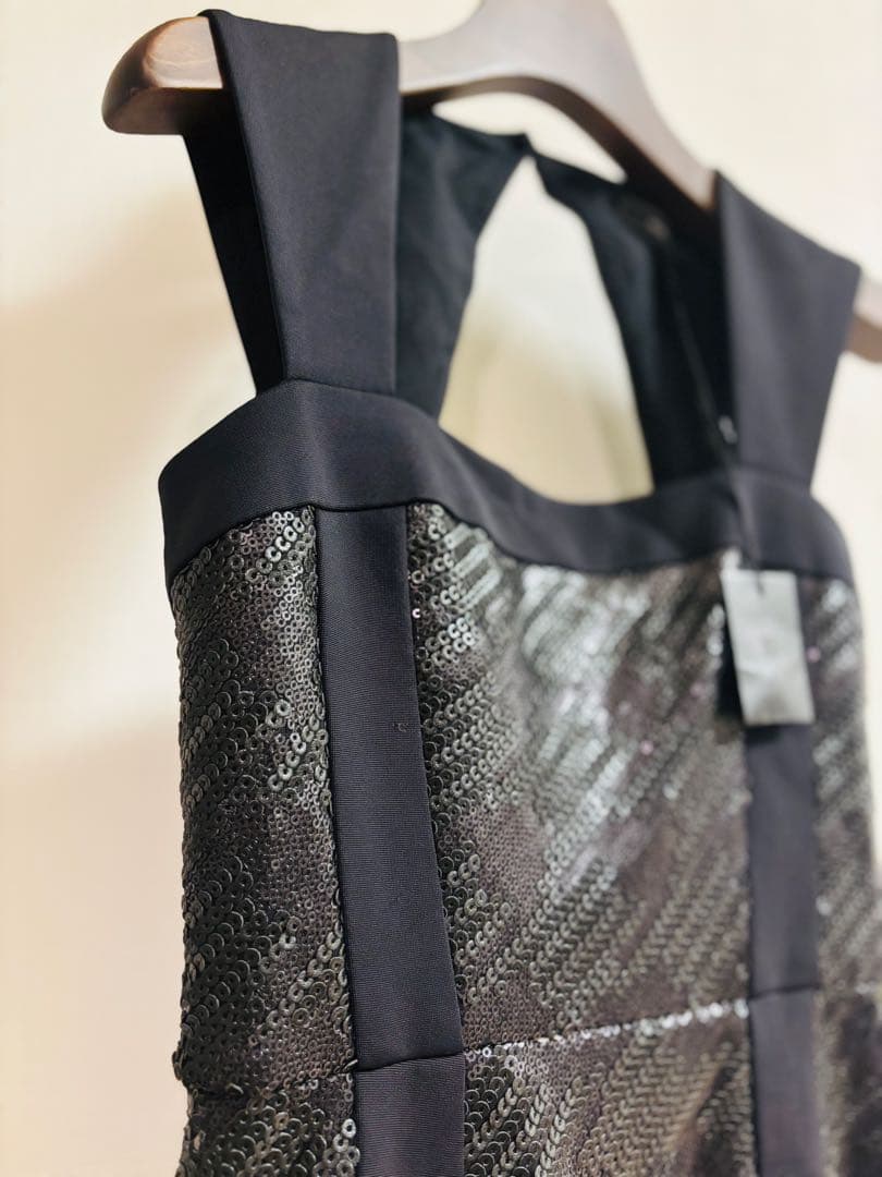 BCBGMAXAZRIA フィット スパンコール フラウンス ドレス 0