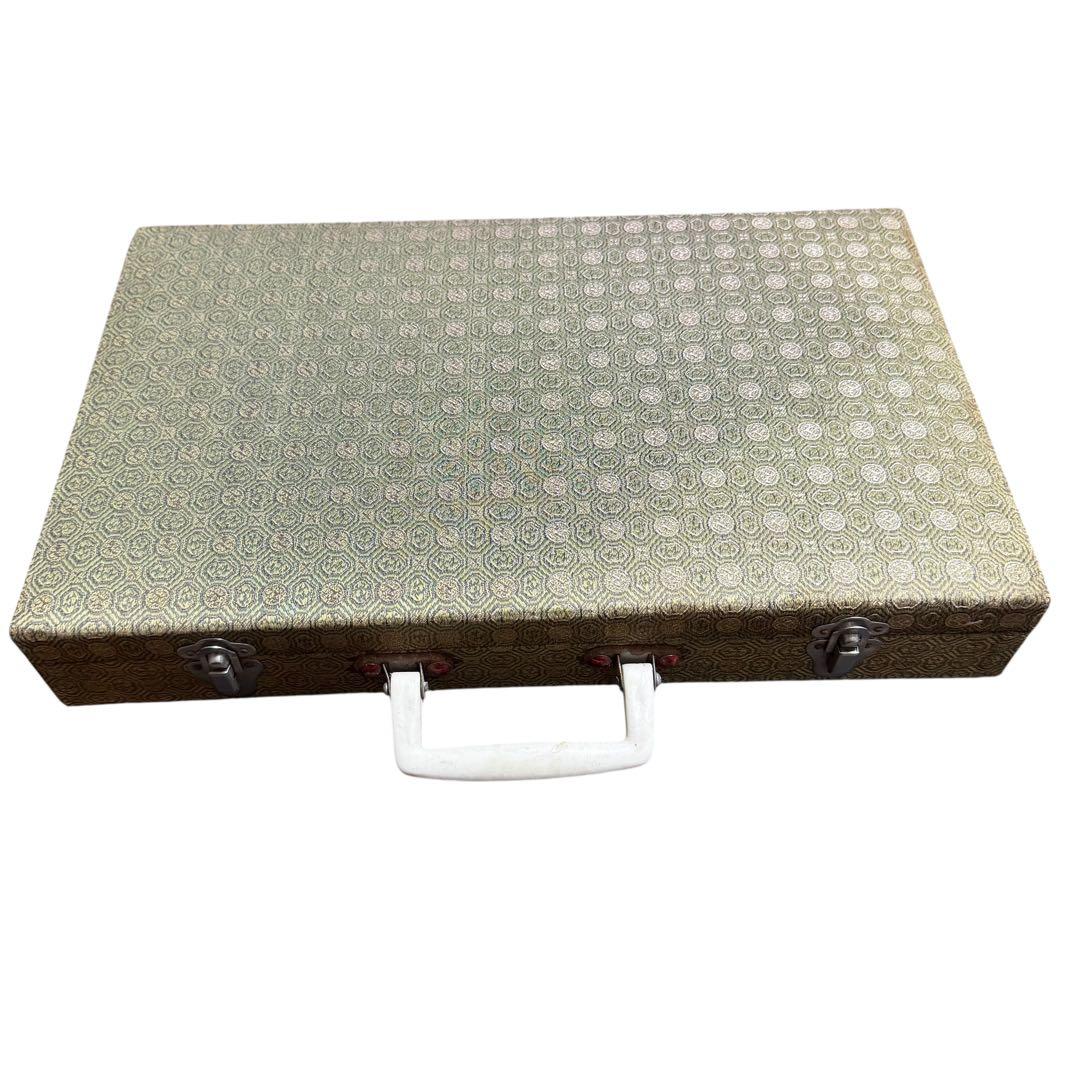 中国 高級 麻雀牌 竹牌 花牌付 ケース入 昭和レトロ