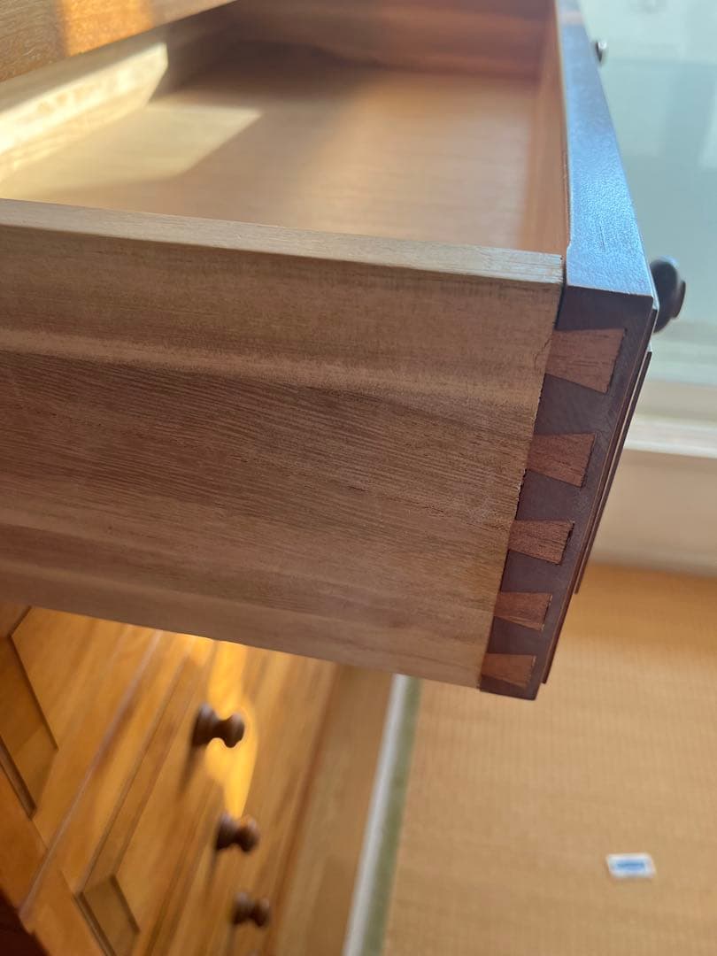 松本民藝系九州民藝家具　昇箪笥 みずめ桜無垢　三方桐無垢