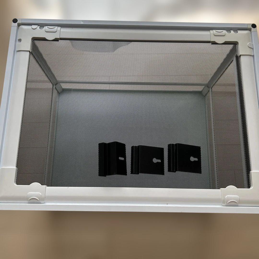 飼育ケージ 透明ガラス メッシュ蓋付き　付属品3個　爬虫類ケージ