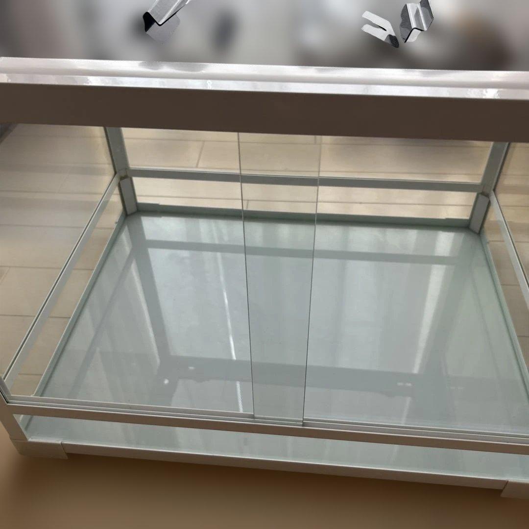 飼育ケージ 透明ガラス メッシュ蓋付き　付属品3個　爬虫類ケージ