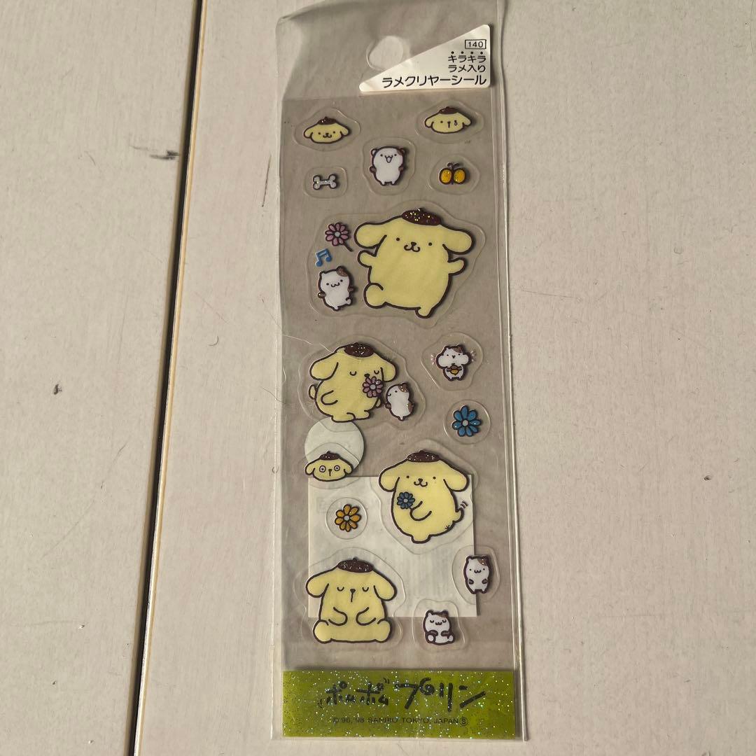 【激レア・当時物】ポムポムプリン クリアシール ラメ入り／1996年初期