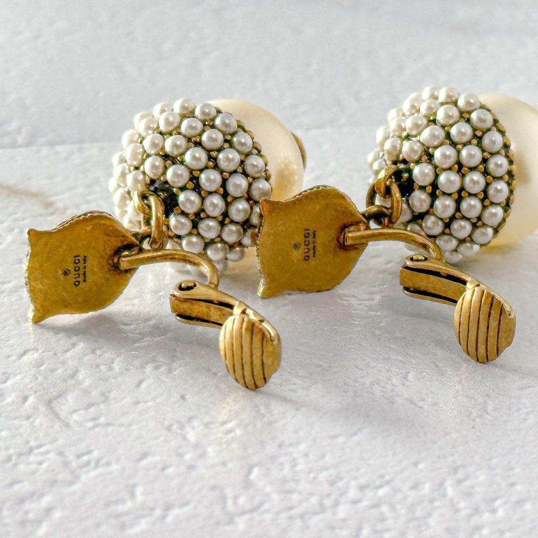 美品　GUCCI　タイガーヘッド　ゴールド　イヤリング　イヤークリップ　グッチ