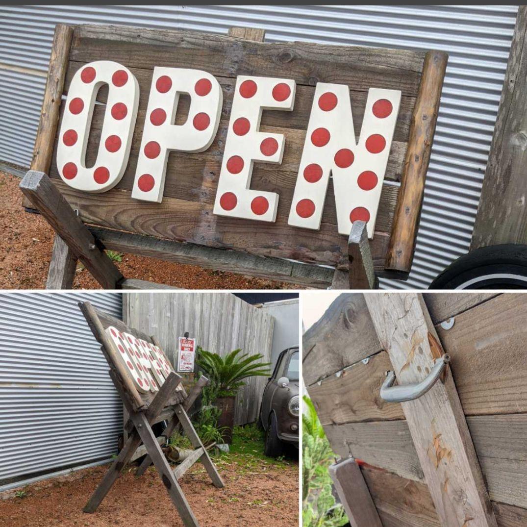 オールドアメリカン \"OPEN\" オープン看板 路上看板 立て看板 大型看板