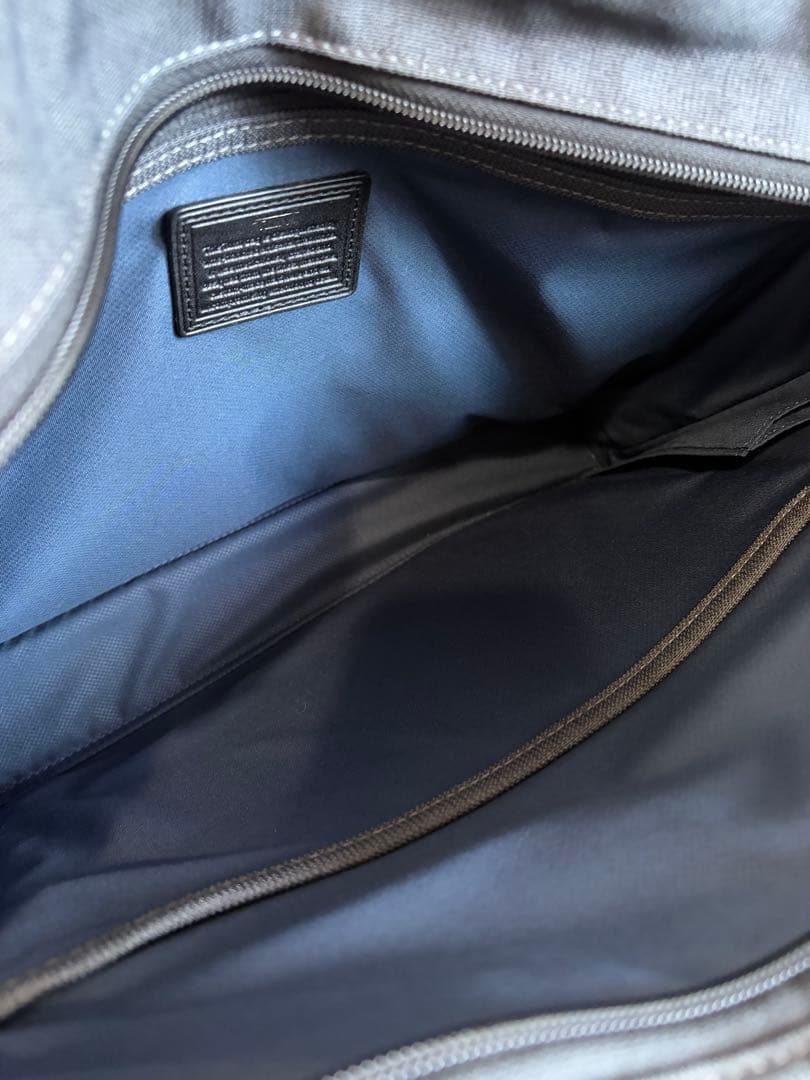 TUMI ビジネスバッグ鞄 レザー本革グレー灰色 スリム