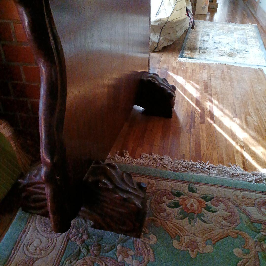 ダークブラウン木製アンティーク衝立