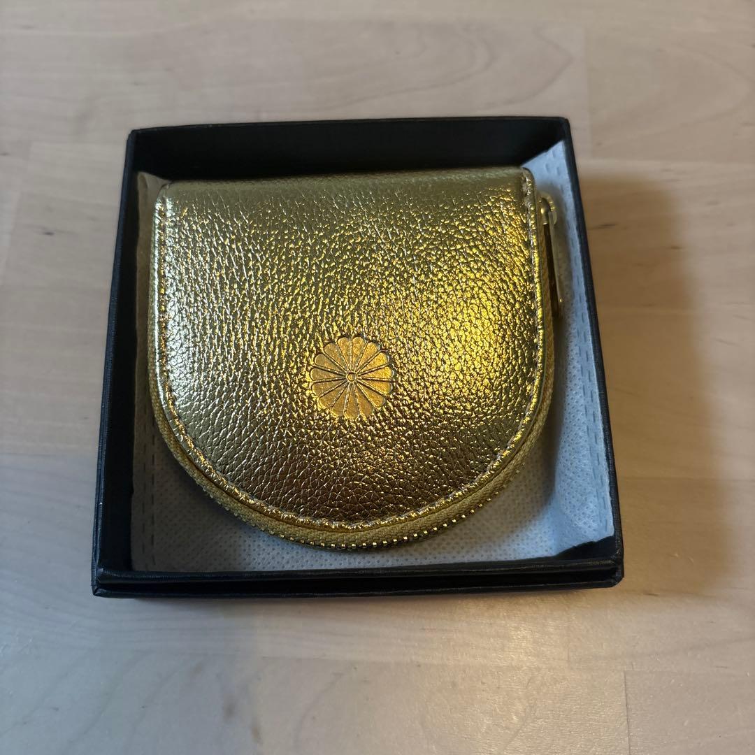 皇居 財布 小銭ケース 金色 ゴールド 箱付き