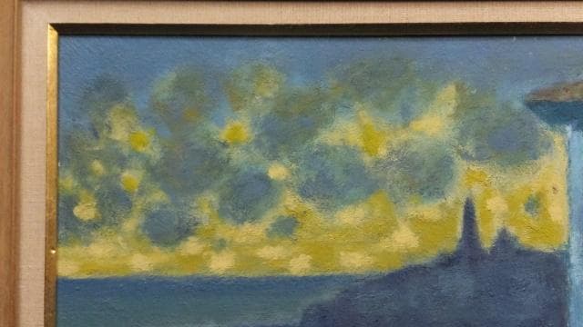 一枚の絵取扱作品　堀田高　直筆サイン『南仏カーニュにて　マントン暮色』0709C