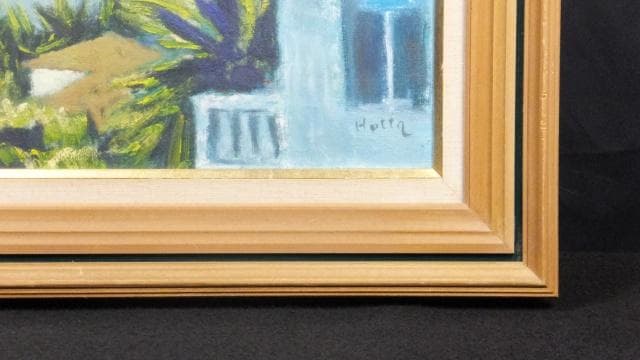 一枚の絵取扱作品　堀田高　直筆サイン『南仏カーニュにて　マントン暮色』0709C