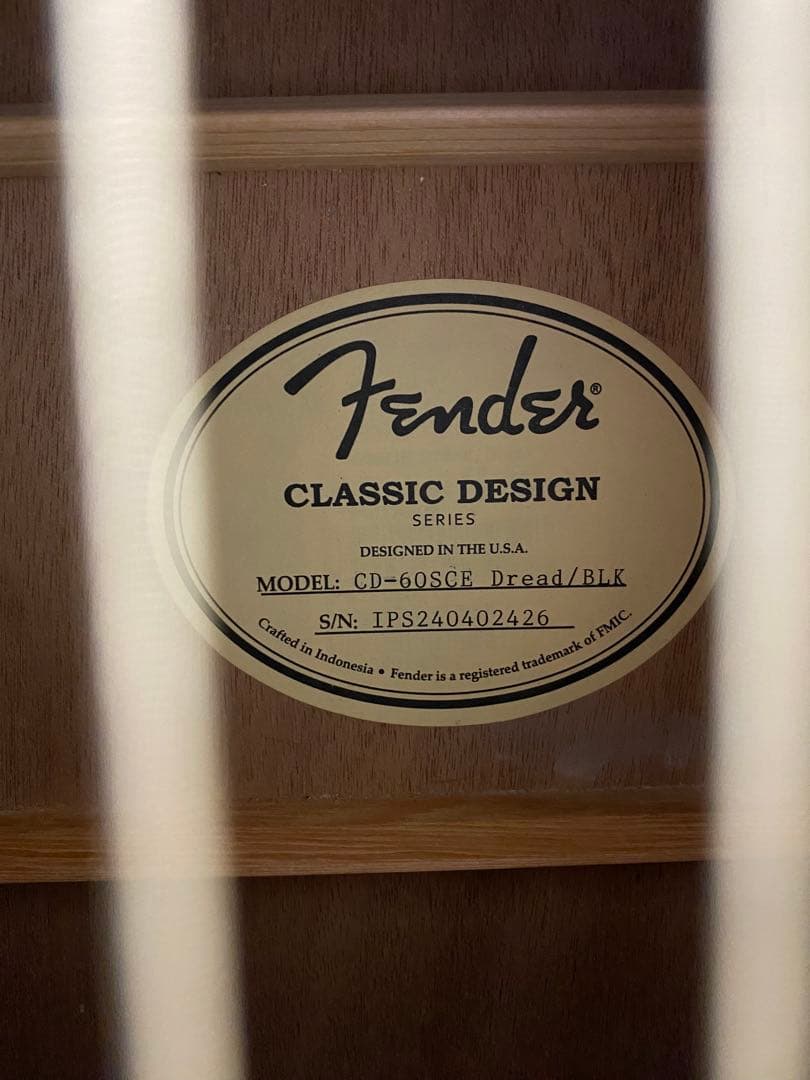 Fender CD-60SCE Dread/BLK アコースティックギター
