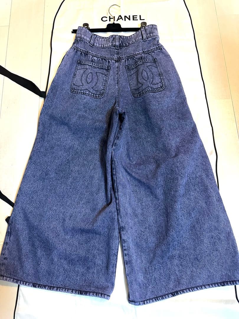 CHANEL デニムワイドパンツ
