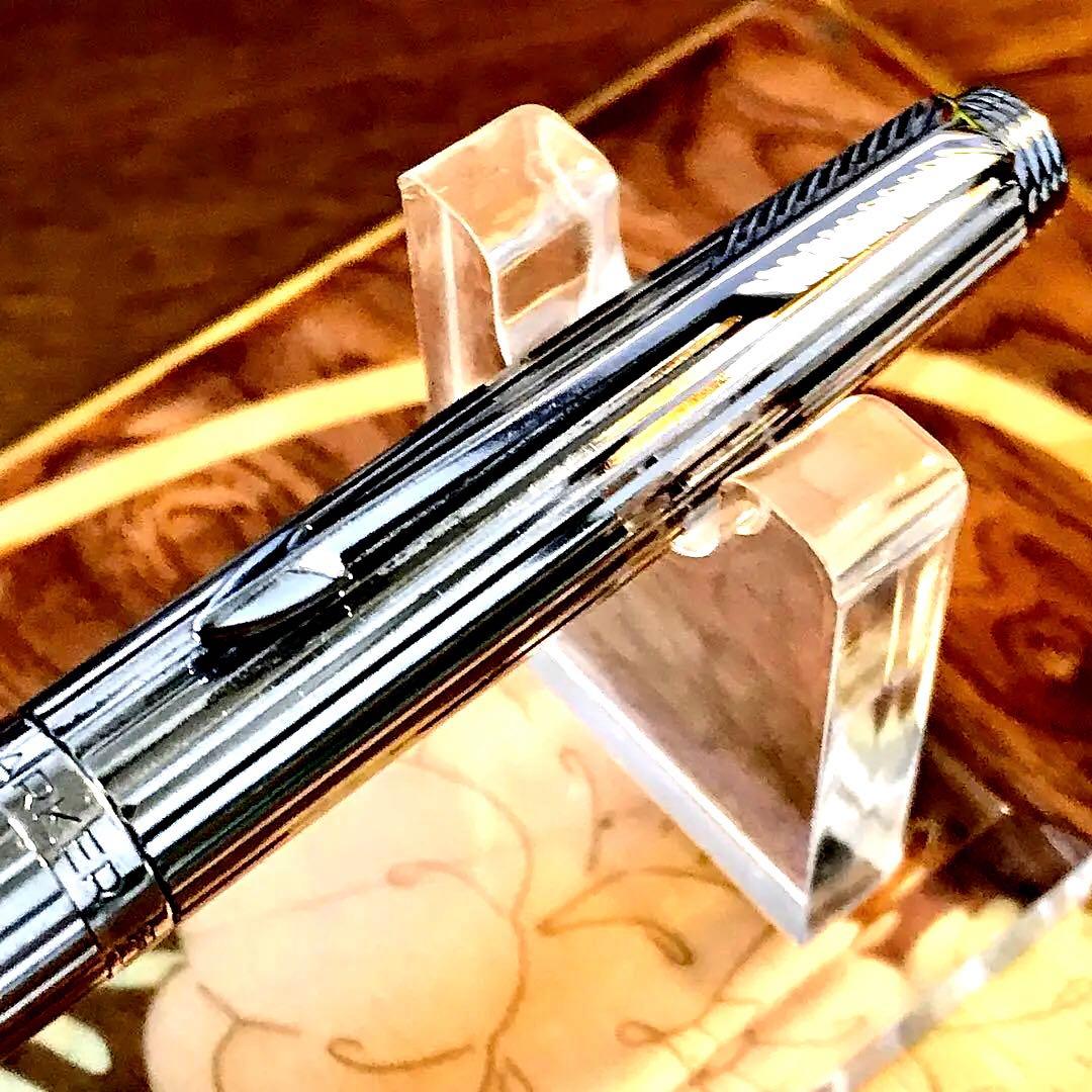 ☆超絶的な美品☆美しいパーカーシルバー万年筆14K(M)超希少品