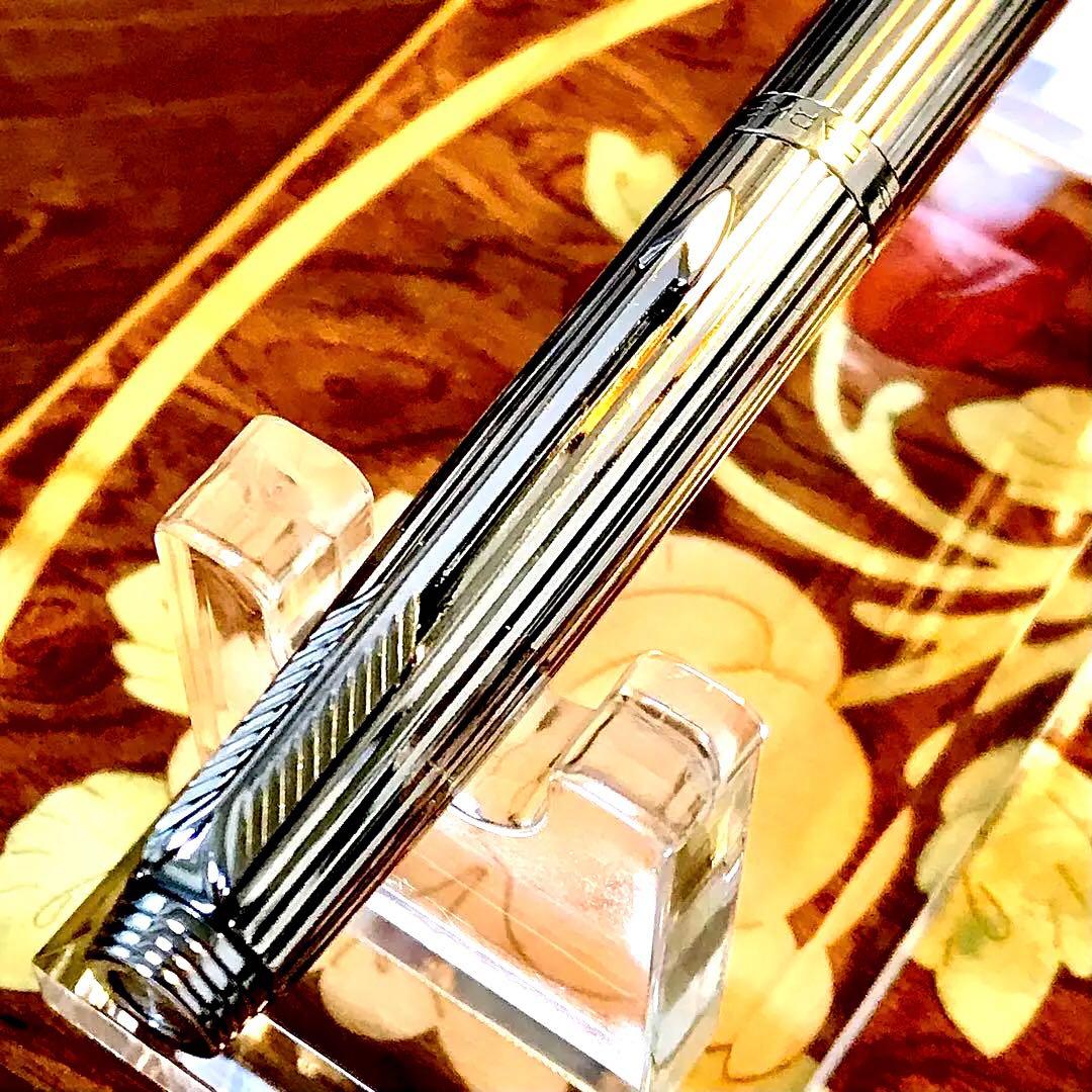 ☆超絶的な美品☆美しいパーカーシルバー万年筆14K(M)超希少品