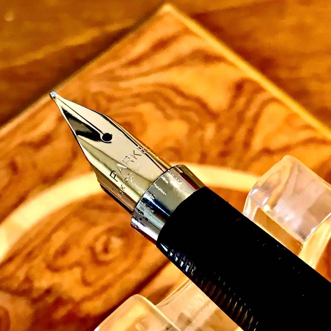 ☆超絶的な美品☆美しいパーカーシルバー万年筆14K(M)超希少品