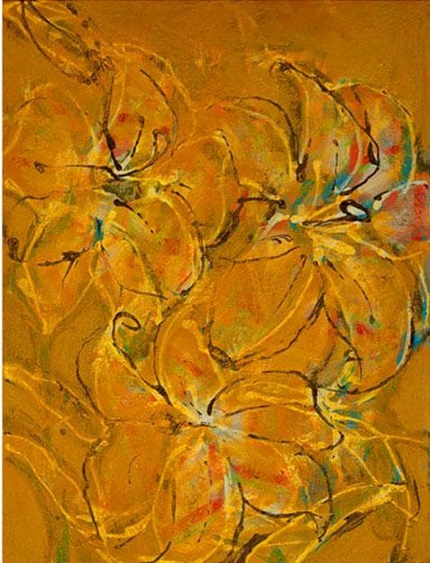 油絵 菅家令子 絵 絵画 インテリア F4-090316 花 ゆり