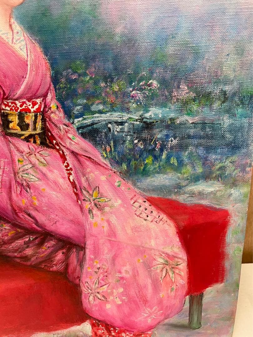 油彩画  F6 菊池信博 (舞妓)  題名 (去り行く秋)