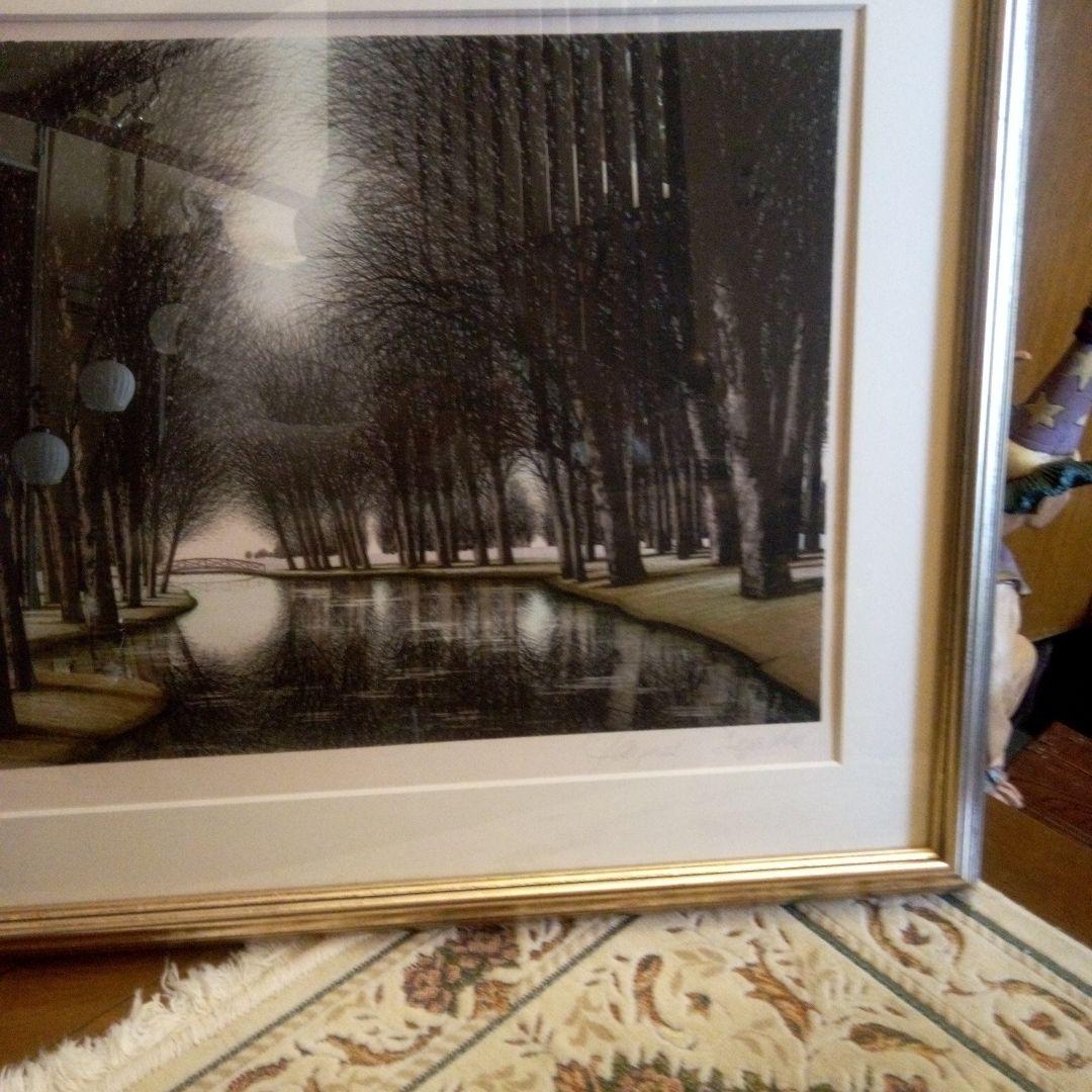 ジャック・デペルト　リトグラフ　橋の見える風景