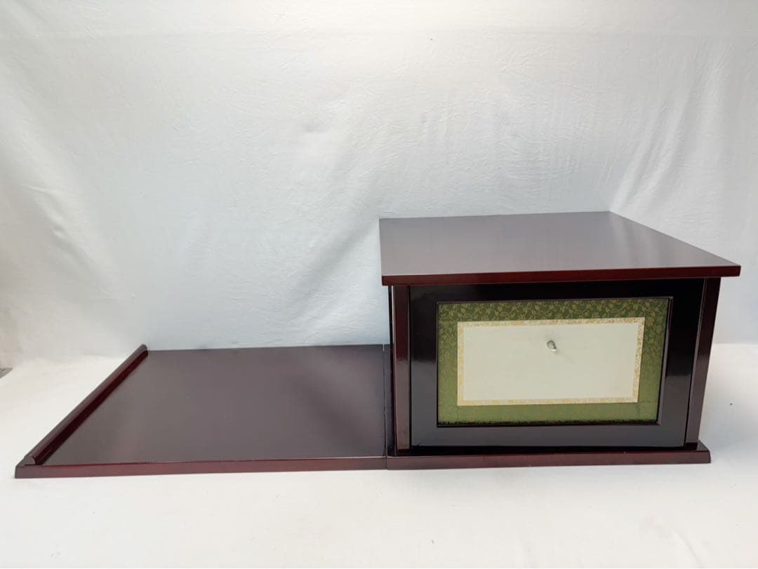 美品 茶道具 木製溜塗 小袋棚 即中斎好写 糸目 組み立式 茶棚 紙箱