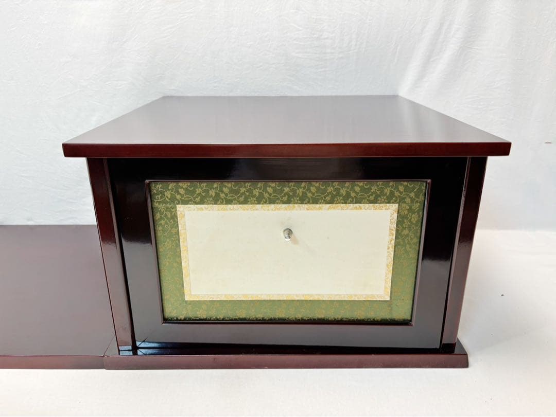 美品 茶道具 木製溜塗 小袋棚 即中斎好写 糸目 組み立式 茶棚 紙箱