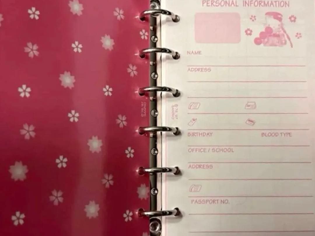 希少❣️ ハローキティ シール帳 シールバインダー　手帳　6穴バインダー　y2k