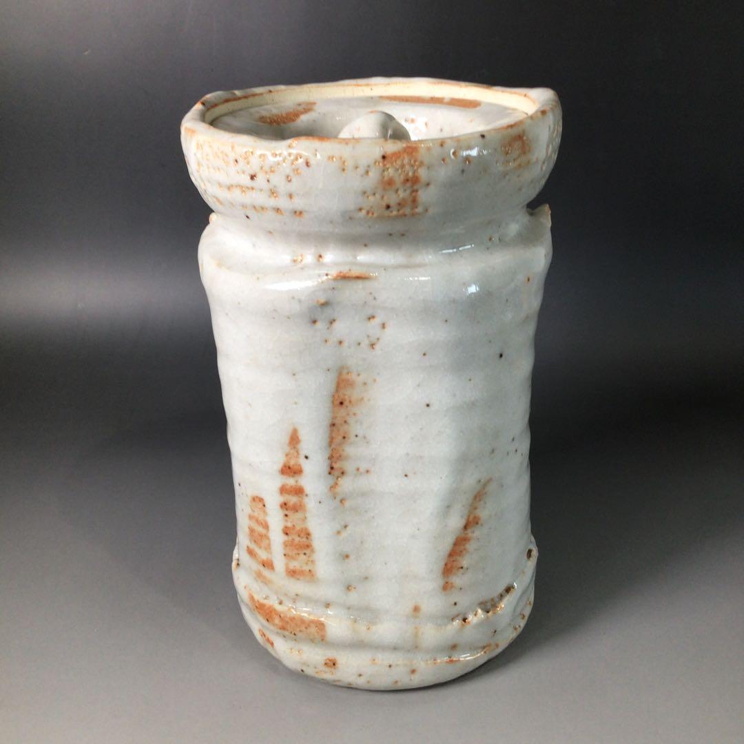 Ｓ１５２　水指　『美濃焼』『矢田正炎造』『志野水指』　共箱　茶道具