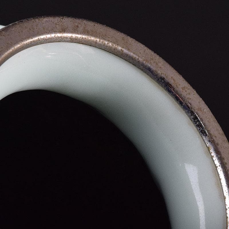 七宝焼　安藤七宝店　花文　花瓶　唐木台　時代箱付　M　R9165