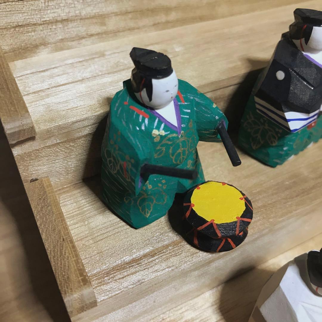 【美品・レア物】奈良一刀彫　ひな壇　雛人形15人揃　神泉作