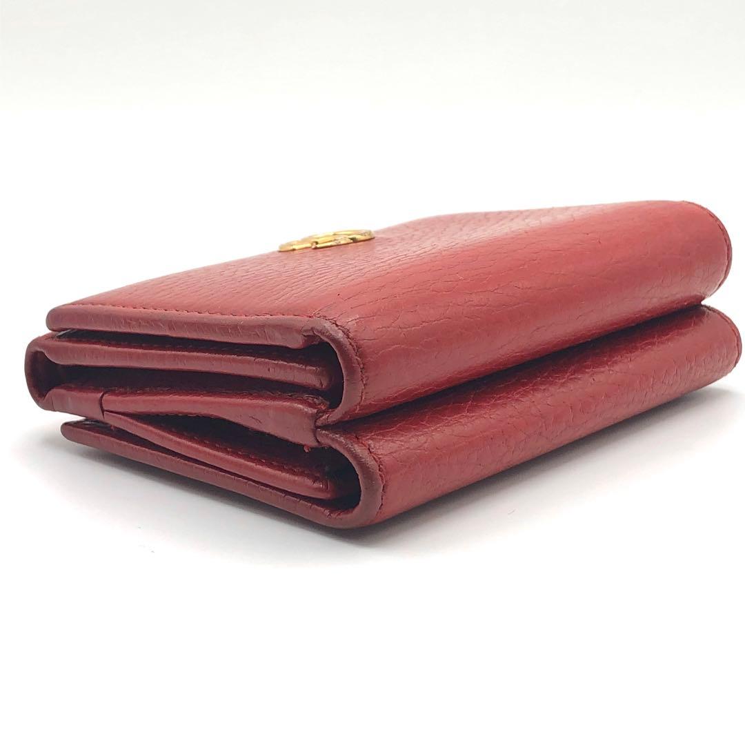 グッチ マーモント 三つ折り財布 レッド レザー