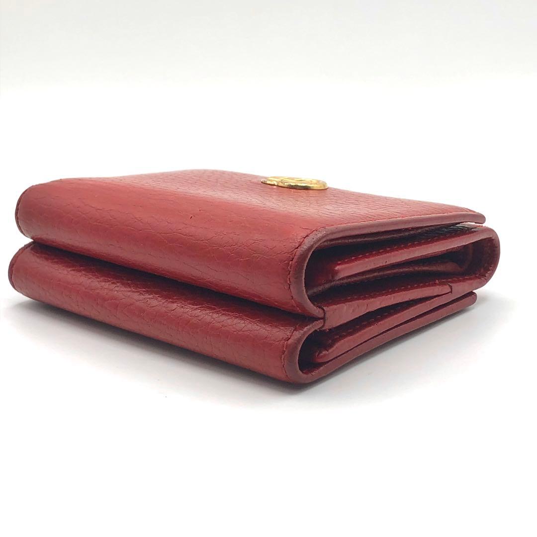 グッチ マーモント 三つ折り財布 レッド レザー