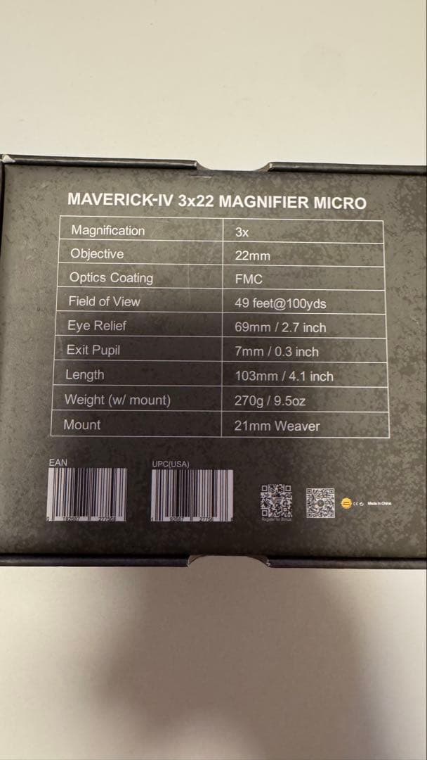 トイガン Vector Optics Maverick-IV 3x22 Magnifier